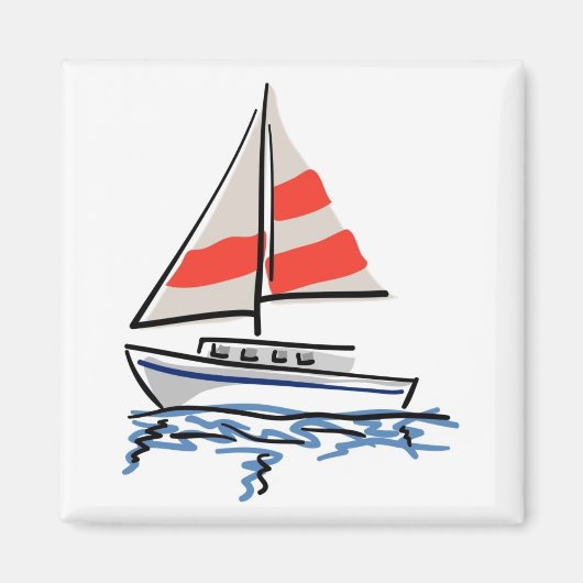 Gestormde tropische zeilboot magneet (Voorkant)