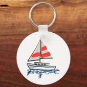 Gestormde tropische zeilboot sleutelhanger (Voorkant)
