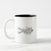 Gestormde vis tweekleurige koffiemok (Links)