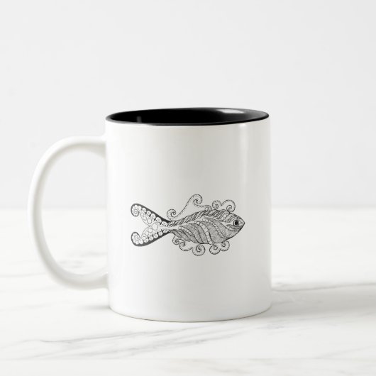 Gestormde vis tweekleurige koffiemok (Links)