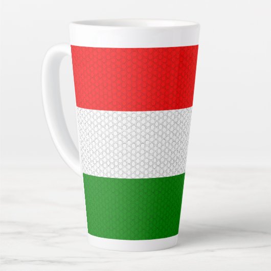 Gestormde vlag van Hongarije Latte Mok (Linkerhoek)