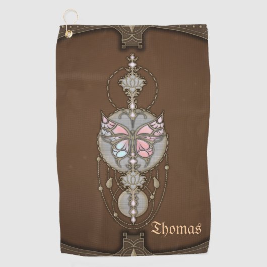 Gestormde vlinder golfhanddoek (Voorkant)