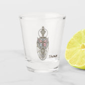 Gestormde vlinder shot glas (Voorkant)