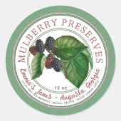 Gestormde Waterverf Red Mulberry Jam of PReserves Ronde Sticker (Voorkant)