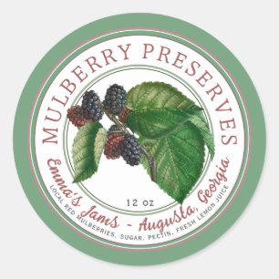 Gestormde Waterverf Red Mulberry Jam of PReserves Ronde Sticker