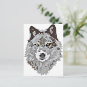 Gestormde Wolf Head Briefkaart (Staand voorkant)
