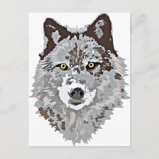 Gestormde Wolf Head Briefkaart (Voorkant)