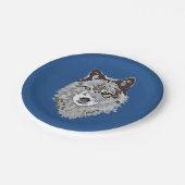 Gestormde Wolf Head Papieren Bordje (Gekanteld)