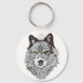 Gestormde Wolf Head Sleutelhanger (Voorkant)