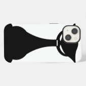 Gestormde zwarte kat iPhone hoesje (Achterkant horizontaal)