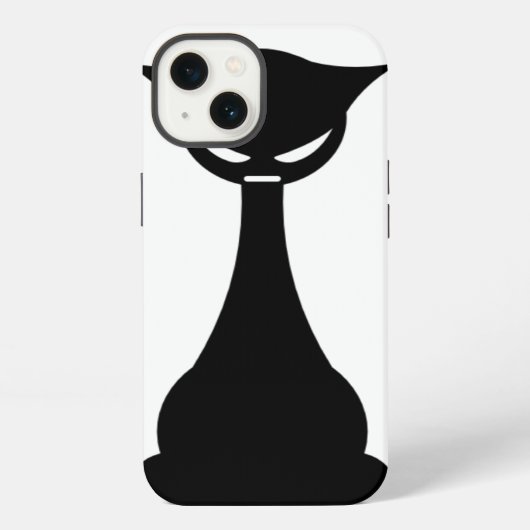 Gestormde zwarte kat iPhone hoesje (Achterkant)