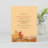 Gestorven bladeren van de najaarsuitnodiging kaart (Staand voorkant)