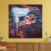 Gestorven, maar niet vergeten, rook- en tornvlag canvas afdruk (Insitu (Woonkamer))