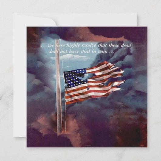 Gestorven, maar niet vergeten, rook- en tornvlag kaart (Voorkant)