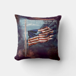 Gestorven, maar niet vergeten, rook- en tornvlag kussen