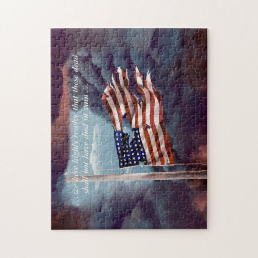 Gestorven, maar niet vergeten, rook- en tornvlag legpuzzel (Verticaal)