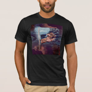 Gestorven, maar niet vergeten, rook- en tornvlag t-shirt
