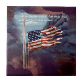 Gestorven, maar niet vergeten, rook- en tornvlag tegeltje (Voorkant)