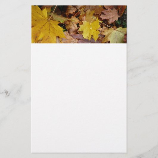 Gestorven Maple laat Yellow Autumn Natuur Briefpapier (Voorkant)