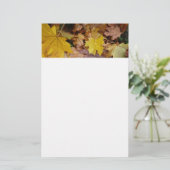 Gestorven Maple laat Yellow Autumn Natuur Briefpapier (Staand voorkant)