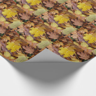 Gestorven Maple laat Yellow Autumn Natuur Cadeaupapier