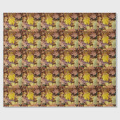 Gestorven Maple laat Yellow Autumn Natuur Cadeaupapier (Vlak)