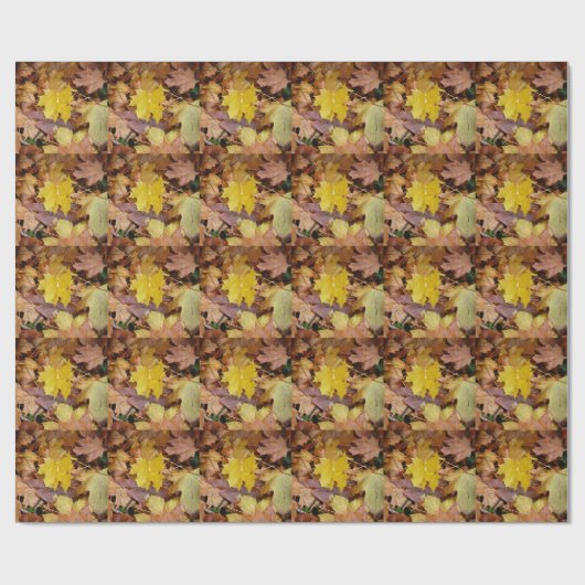Gestorven Maple laat Yellow Autumn Natuur Cadeaupapier (Vlak)