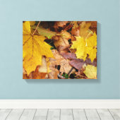 Gestorven Maple laat Yellow Autumn Natuur Canvas Afdruk (Insitu (Houten vloer))