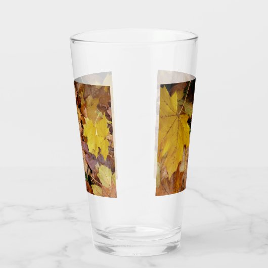 Gestorven Maple laat Yellow Autumn Natuur Glas (Rechts)