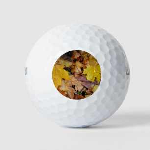 Gestorven Maple laat Yellow Autumn Natuur Golfballen