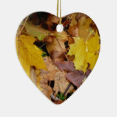 Gestorven Maple laat Yellow Autumn Natuur Keramisch Ornament (Rechts)