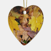 Gestorven Maple laat Yellow Autumn Natuur Keramisch Ornament (Links)