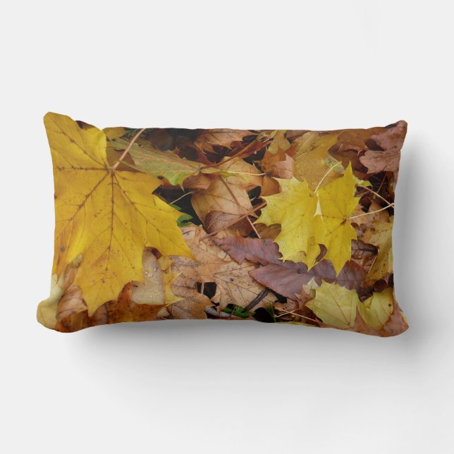 Gestorven Maple laat Yellow Autumn Natuur Kussen (Voorkant)