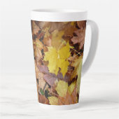 Gestorven Maple laat Yellow Autumn Natuur Latte Mok (Rechterhoek)