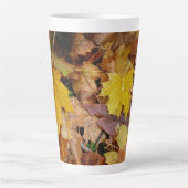 Gestorven Maple laat Yellow Autumn Natuur Latte Mok (Voorkant)