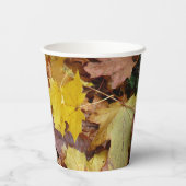 Gestorven Maple laat Yellow Autumn Natuur Papieren Bekers (Achterkant)