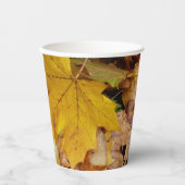 Gestorven Maple laat Yellow Autumn Natuur Papieren Bekers (Voorkant)