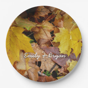 Gestorven Maple laat Yellow Autumn Natuur Papieren Bordje