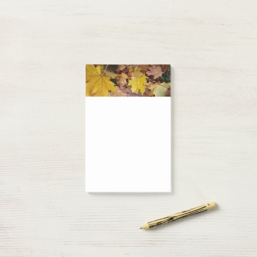 Gestorven Maple laat Yellow Autumn Natuur Post-it® Notes (Op bureau)