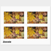 Gestorven Maple laat Yellow Autumn Natuur Rechthoekige Sticker (Vel)