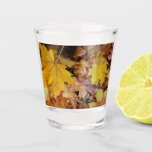 Gestorven Maple laat Yellow Autumn Natuur Shot Glas