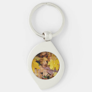 Gestorven Maple laat Yellow Autumn Natuur Sleutelhanger
