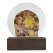 Gestorven Maple laat Yellow Autumn Natuur Sneeuwbol (Achterkant)