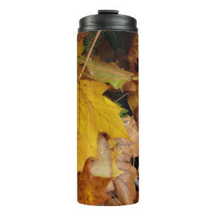 Gestorven Maple laat Yellow Autumn Natuur Thermosbeker
