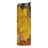 Gestorven Maple laat Yellow Autumn Natuur Thermosbeker (Gedraaid links)
