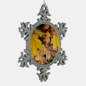 Gestorven Maple laat Yellow Autumn Natuur Tin Sneeuwvlok Ornament (Links)