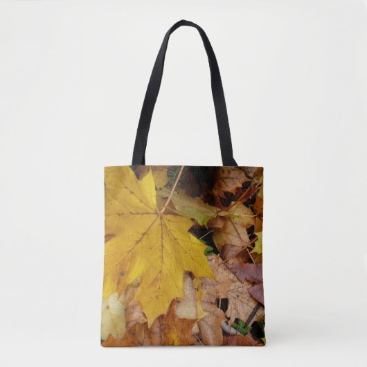 Gestorven Maple laat Yellow Autumn Natuur Tote Bag (Voorkant)