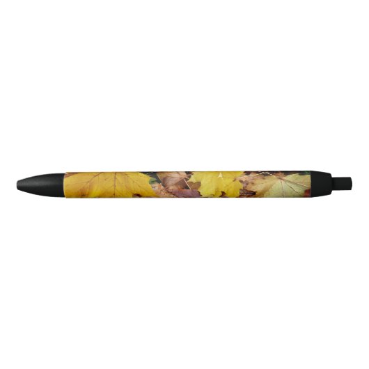 Gestorven Maple laat Yellow Autumn Natuur Zwarte Inkt Pen (Voorkant)