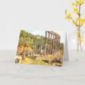 Gestorven ruïnes van Euromos, Waterverf van Turkiy Kaart (Gele Bloem)