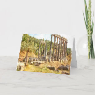 Gestorven ruïnes van Euromos, Waterverf van Turkiy Kaart